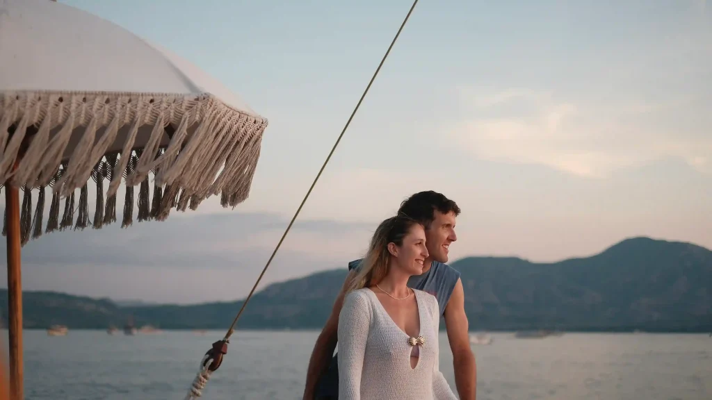 Honeymoon couple on a Komodo cruise
