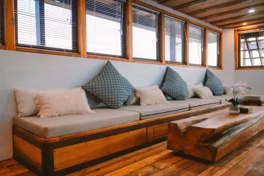 Air-conditioned indoor lounge onboard