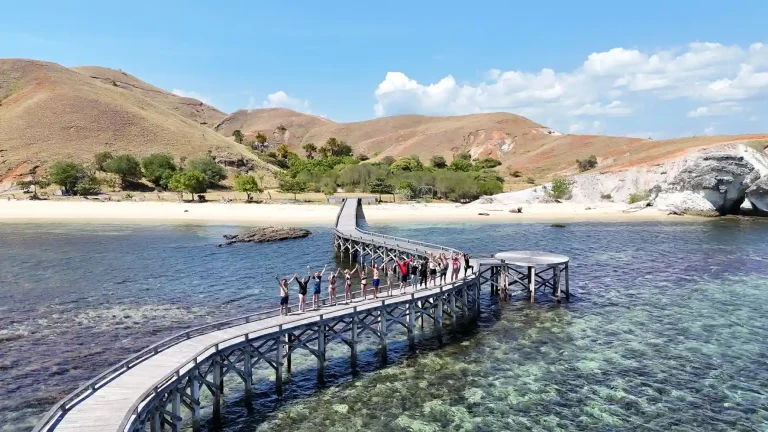 Wooden jetty to a Komodo island