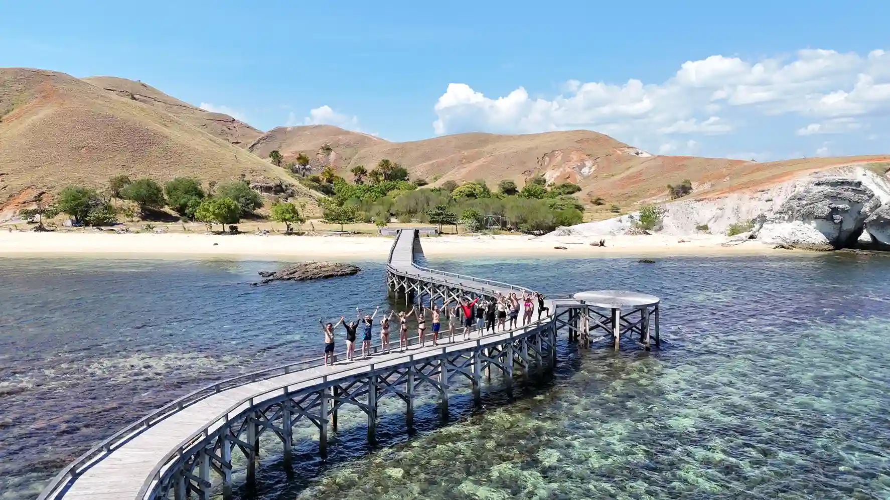 Wooden jetty to a Komodo island