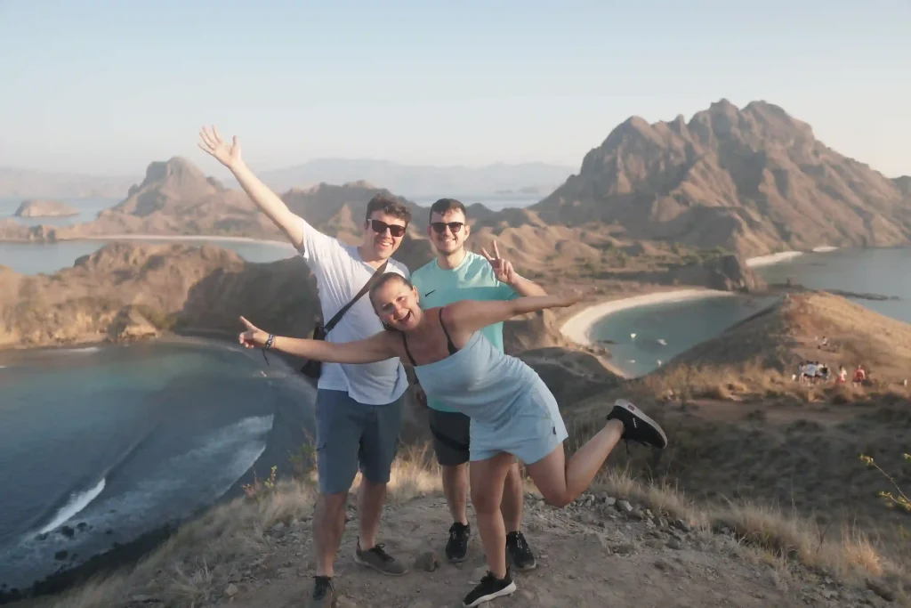 Guests at the summit of Padar Island