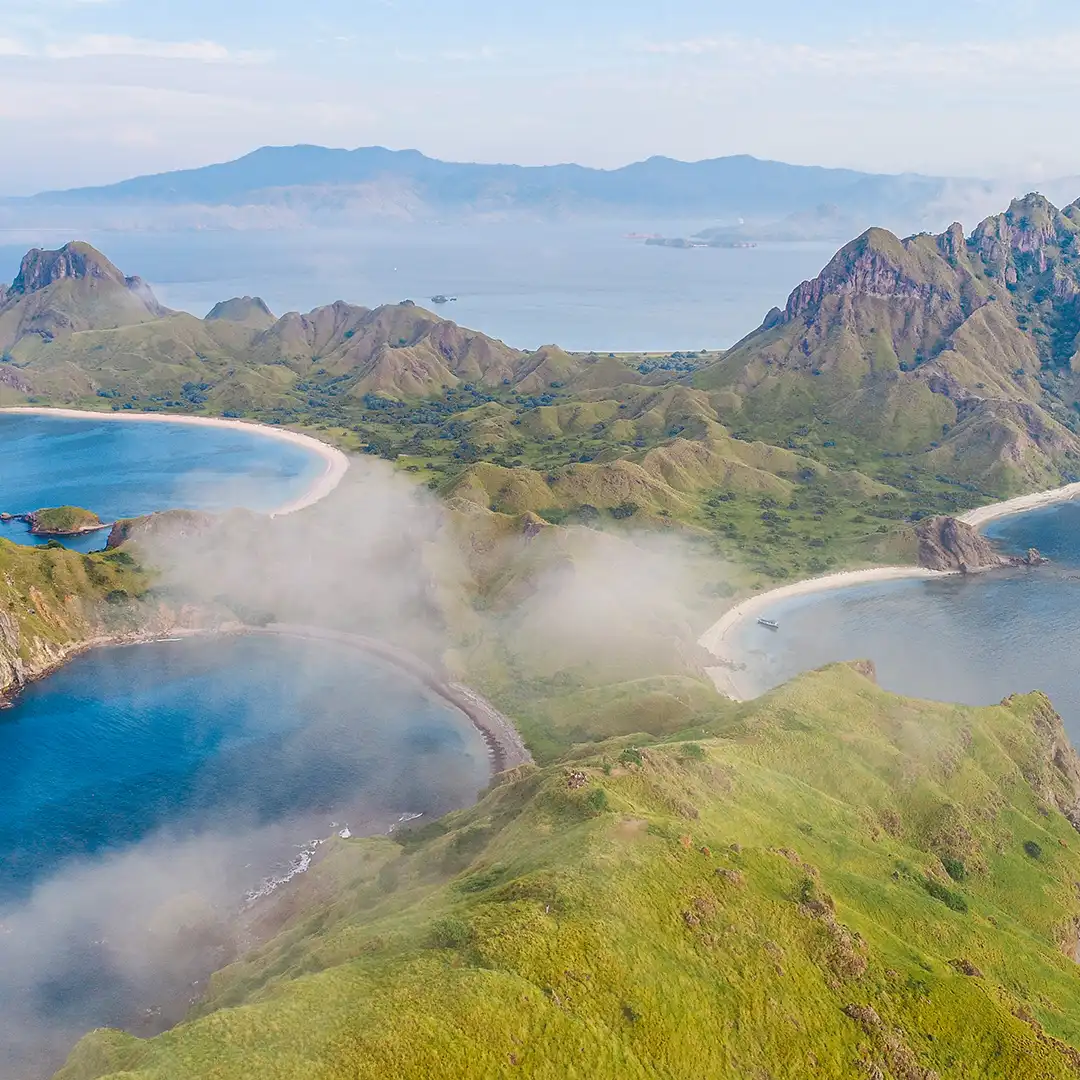 Padar Island panorama at golden hour