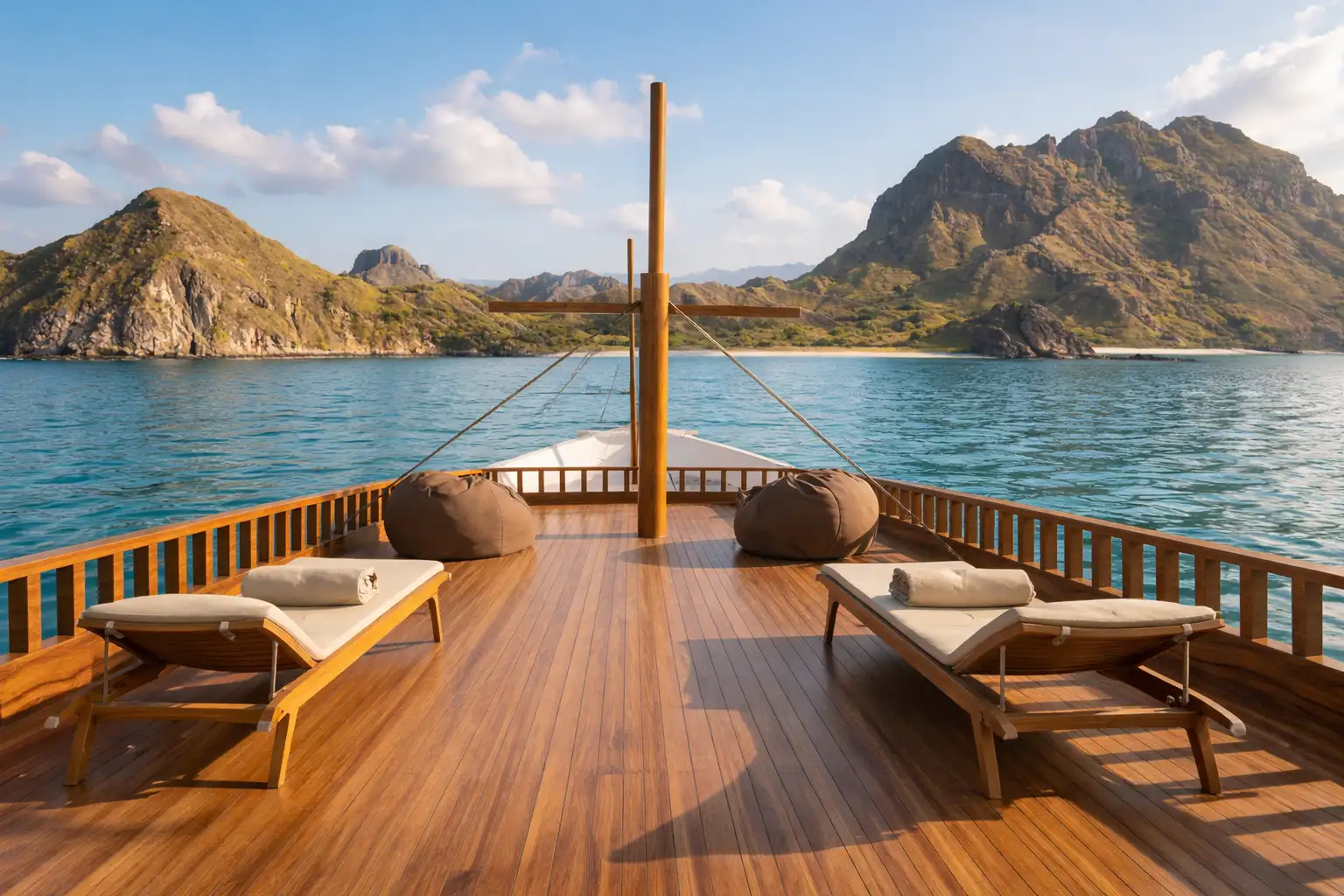 Sundeck lounging area at sea